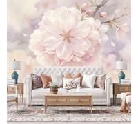 3D Relief Wall Mural Peach Blossoms Self Adhesive Wallpaper Mural Wallpaper 159Cmx280Cm (Wxh) Non-Woven Modern Art Waterproof Removable Stick On Contact Paper for Bedroom Living Room Peach Blossoms