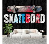 3D Removable Poster Photo Wallpaper 300x210 cm Trendy Graffiti Skateboard Premium Non-Woven Artr Wall Covering Mural Black for Living Room Home Bedroom Kitchen wall Decoration Wallpaper