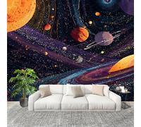 3D Removable Poster Photo Wallpaper 350x262 cm Creative Universe Planet Premium Non-Woven Artr Wall Covering Mural Black for Living Room Home Bedroom Kitchen wall Decoration Wallpaper