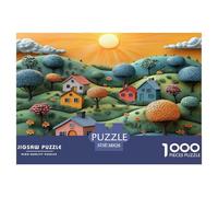 3D Rendering StyleJigsaw Puzzles 1000 Pieces for Adults Puzzle Educational GamesFantastic Village Nestled Among Rolling Hills