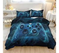 3D rendering the future game controllersDuvet Set Soft, Printed Bedding Set Brushed blue-black, Microfiber Duvet Cover with Pillowcases 260 x 220 cm