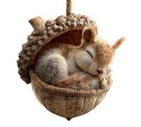 3D Resin Forest Hazelnut Ornaments, Acorns Animals Hanging Christmas Ornaments, Lovely Sleeping Animal Pendants, Christmas Trees Hanging Decorations, Home Decor Rustic Nature Themed (C)