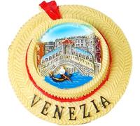 3D Resin Fridge Magnet Venice Italy Souvenir Gift Home Kitchen Collectible Hat Gondoliere Rialto Bridge 6.5 x 2 cm