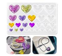 3D Resin Heart Mould 25 Cavities Silicone Heart Moulds for Resin, Valentine Chocolate Casting Mould for DIY Handmade Love Gift/Mother's Day Gifts/Necklaces/Keychains/Pendants/Friendship Souvenirs