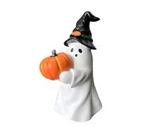 3D Resin Pumpkin Ghost Decor,Halloween Decorations Outdoor Indoor,Halloween Ghost with Pumpkin,Unique decoration for HomeOutside Porch Garden Yard Lawn Party Decorations (A)