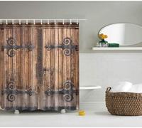 3D Retro Wood Shower Curtain Country Style Shower Curtains Mould Proof Resistant Waterproof Polyester Fabric Bathroom Curtains 180 x 200 cm Bath Curtain for Wet Rooms D-566