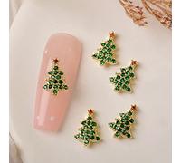 3D Rhinestone Santa Snowman Decorations Metal Studs Christmas Jewelry