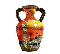 3D Rhodes Greece Fridge Magnet Souvenir Gift,Resin Handmade Rhodes Refrigerator Magnet Home & Kitchen Decoration Collection