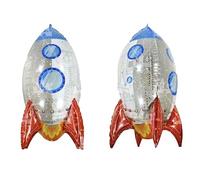 3D Rocket Foil Balloon, 80cm (2 pack)