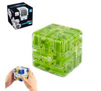 3D Rolling Ball Maze Cube, 3D Cube Puzzle for Kids 5-8 8-12, Color-Match Game, Education Sensory Toys Birthday Gift for Kids Adults (Green)