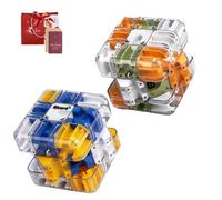 3D Rolling Ball Maze Cube, 3D Maze Cube for Play Learning And Stress Relief, Puzzle for Adults And Kids (2pcs E)