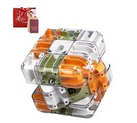 3D Rolling Ball Maze Cube, 3D Maze Cube for Play Learning And Stress Relief, Puzzle for Adults And Kids (Orange)