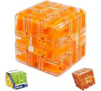 3D Rolling Ball Maze Cube, Large Labyrinth 3D Puzzle Cube, 2025 New upgrade 3x3 Marble Labyrinth for Focus Training, Logic Development, Creative Thinking and Stress Relief (F)