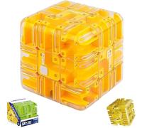 3D Rolling Ball Maze Cube, Large Labyrinth 3D Puzzle Cube, 2025 New upgrade 3x3 Marble Labyrinth for Focus Training, Logic Development, Creative Thinking and Stress Relief (D)