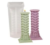3D Roman Column Mold - Vintage Style Pillar Shaped Wax Casting Template, Ornamental Heritage Sculpture Silicone Form | Intricate Classical Architecture Inspired Candle Craft Mold with Durable F