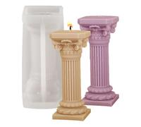 3D Roman Pillars Mold - Vintage Empire Columnar Wax Casting Stencil Decorative Silicone Mould for Historical Sculpture | Intricate Classic Architecture Inspired Candle
