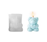 3D Rose Bear Candle Mould,1PC Cute Heart Bear Candle Moulds for Candle Making,Epoxy Casting Mold Fondant Soap Making Mould for Valentine's Day Gifts Handmade Craft Ornaments Home Decoration
