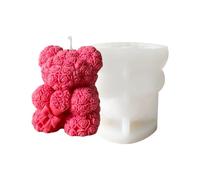 3D Rose Bear Candle Valentine's Day Silicone DIY Paint Your Own Heart Or Rose Bear Candle Home Making Wax Ceramic Clay ’s Day Birthday