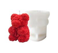 3D Rose Bear Candle Valentine's Day Silicone DIY Paint Your Own Heart Or Rose Bear Candle Home Making Wax Ceramic Clay ’s Day Birthday