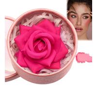 3D Rose Blush & Highlighter, Cream to Powder Flower Petal Blush Makeup Gift for Women, Soft Natural Nude Dewy Finish Shimmer Buildable Face Rouge Highlighter Contour Makeup for Cheeks(#6)