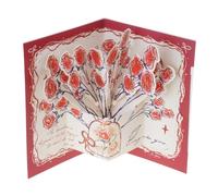 3D Rose Flower Popup Card Mother Day Greeting for Wedding Valentines Day Wife Husband Paper Folding Popup