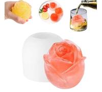 3D Rose Shape Ice Cube Mold, Rose Ice Cube Maker, Silicone Rose Ice Ball, Food Grade Silicone Rose Ice Ball Maker (3pcs, Small)