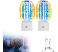 3D Rotating Aurora Night Light,360 Degrees Rotating Soft Glow Aurora Projector,Romantic Starry Atmosphere Led Lights for Bedroom,Rechargeable, Dimmable, for Room Decor Ambient Mood Lighting (2 pcs)