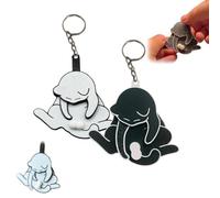 3D Rotating Cat Balls Fidget Keychain,Funny Wiggling Cat Keychain,Cat Play with Its Spinning Balls Funny Pendant Bag Charm,Gift for Kitty Lovers (2PCS)