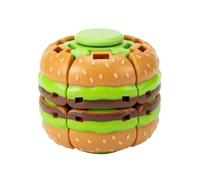 3D Rotating Fidget Burger Ball,Press Spin Stress Relief Toy for Office | ABS Plastic,6 x 6.5 cm Compact Size, Quiet Spinning Mechanism, Suitable for ADHD/Autism Sensory Needs, Portable Pocket Design