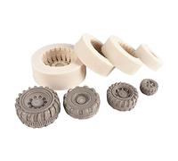 3D Round Tire Fondant Mold, Wheel Silicone Truck Tire Fondant Mold, Silicone Mold for Cake Decorating Sugarcraft Chocolate Jello Making Mold Clay Tool