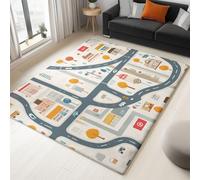 3D Rug 60 x 120 cm Printed Carpet For Children'S Rooms Bedrooms Color Carpet - Non-Slip Carpet Easy Clean City Architecture Road Sign For Bedroom Home Decor Bed Rug