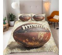 3D Rugby Bedding Set Sports Duvet Cover Soft Brushed Microfiber Quilt Cover with Zipeer Closure and 2xPillowcases 50x75cm for Teens Adults (King 230x220cm) e-4049