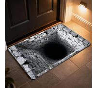 3D Rugs Illusion Rug Optical Visual Doormat Endless Abyss Pattern HD Printed Non-Slip Door Mat, Optical Illusion Rug, Bottomless Hole Area Rugs, Abyss Carpet for Floor Door Mats Indoor, Ground Crack
