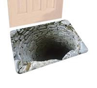 3D Rugs Optical Illusion 50x80cm 3d Illusion Deep Stone Well Rug, Non-Slip Velvet Brick Bottomless Hole Area Rug Doormat, Carpet Hole Illusions Floor Rugs, Dog Gets Scared Of Holes Carpet For Floor