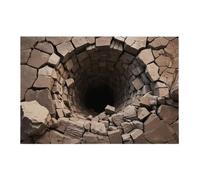 3D Rugs Optical Illusion - Optical Illusion Rug Hole, Bottomless Pit Geometric Tapestry, Chequered Black White Novelty Illusionist Mat, 40x60cm Felt Cushioning | Bedroom Floor Mat for Men & Women
