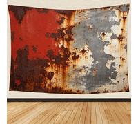 3D Rusty Metal Tapestry Wall Hanging Industrial Distressed Extra Large Tapestry 240x220 cm Printed Tapestries for Bedroom Living Room Backdrop Wall Art Aesthetic Home Decor Blanket B.219