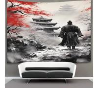 3D Samurai Japanese Ukiyoe Printed Wall Blanket Home Decoration Bedding Poster Wall Art Tapestry Wall Hanging Tapestry Soft Polyester for Bedroom,Decorations Beach Blanket College Dorm 70cmx100cm