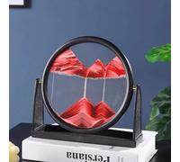 3D Sand Motion Art Frame with Dynamic Quicksand Painting for Stress Relief and Eye Relaxation, Decorative Sandscape for Home and Office Use (red)