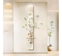 3D Sandstone Decor Wall Art, Creative Wall Sculpture Mural with Vase and Artificial Plant for Home and Hospitality Environments