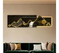 3D Sandstone LED Wall Art Decor, Modern Lighted Mural, Textured Frosted Sculpture with Warm Backlight for Living Room, Bedroom, Office