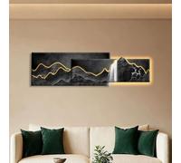 3D Sandstone LED Wall Art, Modern Lighted Landscape Mural, Textured Frosted Wall Sculpture with Warm Backlight for Living Room Bedroom Office