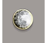 3D Sandstone Moon Lighted Wall Art, Plug-In LED Illuminated Decor with Aluminum Alloy Frame, Decorative Painting for Living Room, Entryway, Bedroom