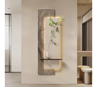 3D Sandstone Wall Art Decoration with LED Light and Fake Plants - Elegant Home Decor for Living Room, Bedroom, and Restaurant