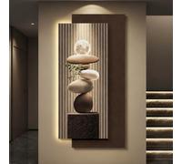 3D Sandstone Wall Art with LED Lights, Creative Home Decoration for Living Room, Office, Study, Plug-in Design, Landscape Decor (60x120cm/23.6x47.2in)