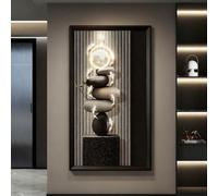 3D Sandstone Wall Art with LED Lights, Creative Home Decoration for Living Room, Office, Study, Plug-in Design, Landscape Decor (60x120cm/23.6x47.2in)