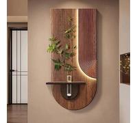 3D Sandstone Wall Decoration with LED Simulation Plant Art, Plug-in Power, Ideal for Living Room and Corridors