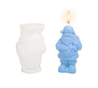 3D Santa Claus Candle Moulds, Christmas Silicone Candle Making Molds Santa Epoxy Resin Casting Mould Soap Aromatherapy Fondant Molds for DIY Crafts Xmas Home Decoration (Santa Claus B)