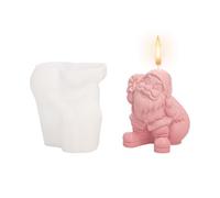 3D Santa Claus Candle Moulds, Christmas Silicone Candle Making Molds Santa Epoxy Resin Casting Mould Soap Aromatherapy Fondant Molds for DIY Crafts Xmas Home Decoration (Santa Claus A)