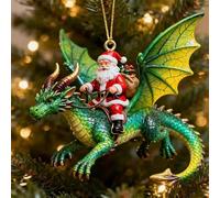3D Santa Riding Dragon Ornament Funny Christmas Tree Decoraitons | Santa's Dragon Riders Ornament Collection,Acrylic Hanging Decor,Cool Santa Dragon Rider Christmas Ornaments Santa Decorations