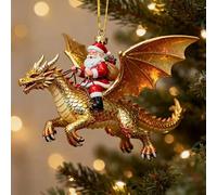 3D Santa Riding Dragon Ornament Funny Christmas Tree Decoraitons | Santa's Dragon Riders Ornament Collection,Acrylic Hanging Decor,Cool Santa Dragon Rider Christmas Ornaments Santa Decorations